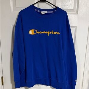 Champion Men's Crewneck Sweater in Blue and Gold